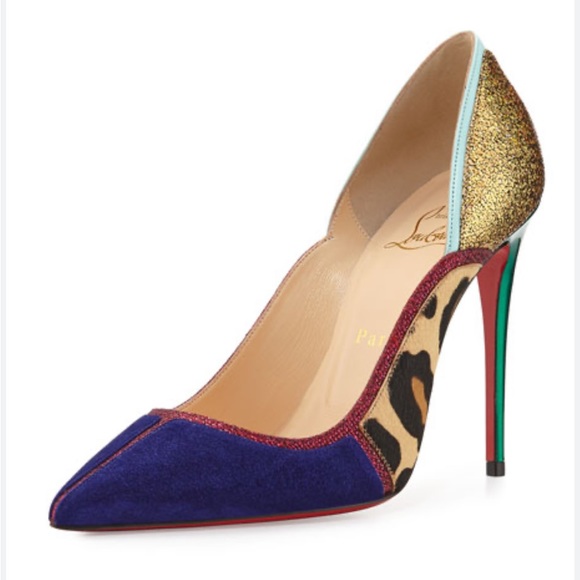 Serianina Pointed-Toe 100mm Red Sole Pump, Multi - Picture 1 of 9